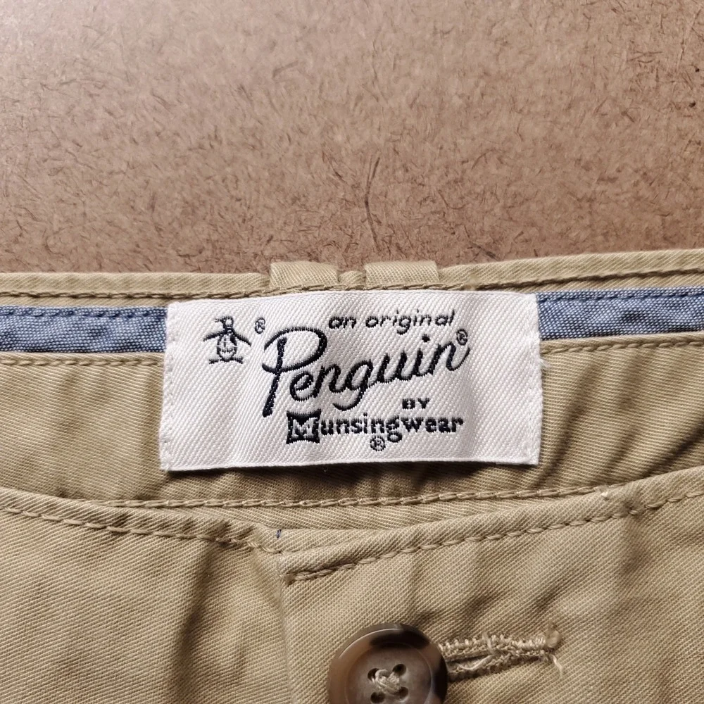 Original Penguin Straight Chino Pants Mens 34x32 Tan Stretch Casual Work Preppy